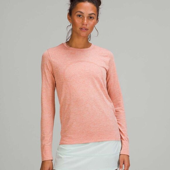 Lululemon Womens Swiftly Relaxed Long Sleeve 2.0 Pink Savannah / White Shirt - Picture 1 of 5